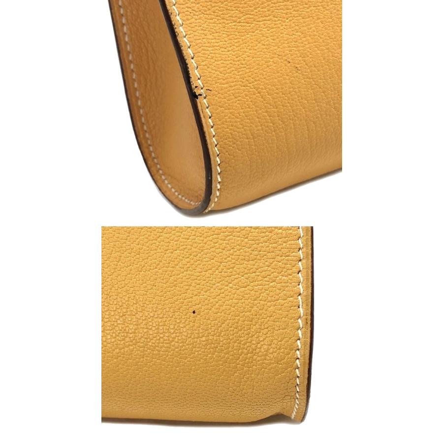 エルメス ポーチ カロ PM レザー シェーブル ライトオレンジ HERMES 