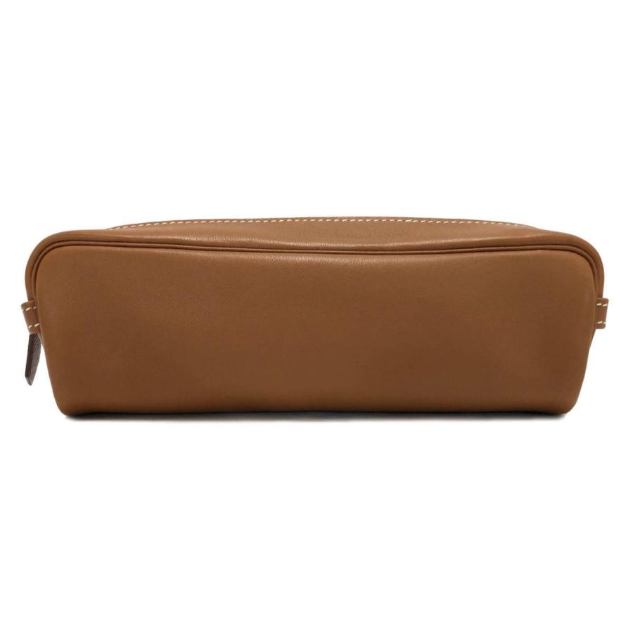 美品 エルメス ペンケース ポーチ ブラウン メンズ レディース レザー