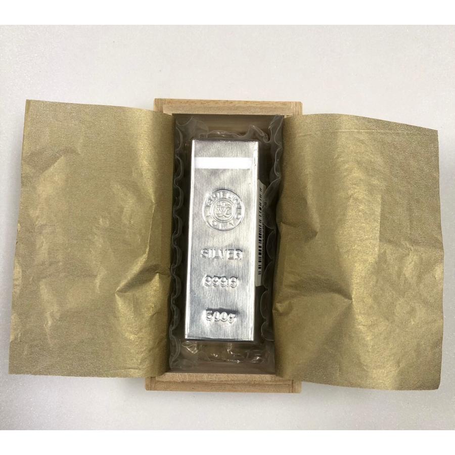 石福金属興業 純銀 インゴット 500g 桐箱 品質保証書付き 999.9