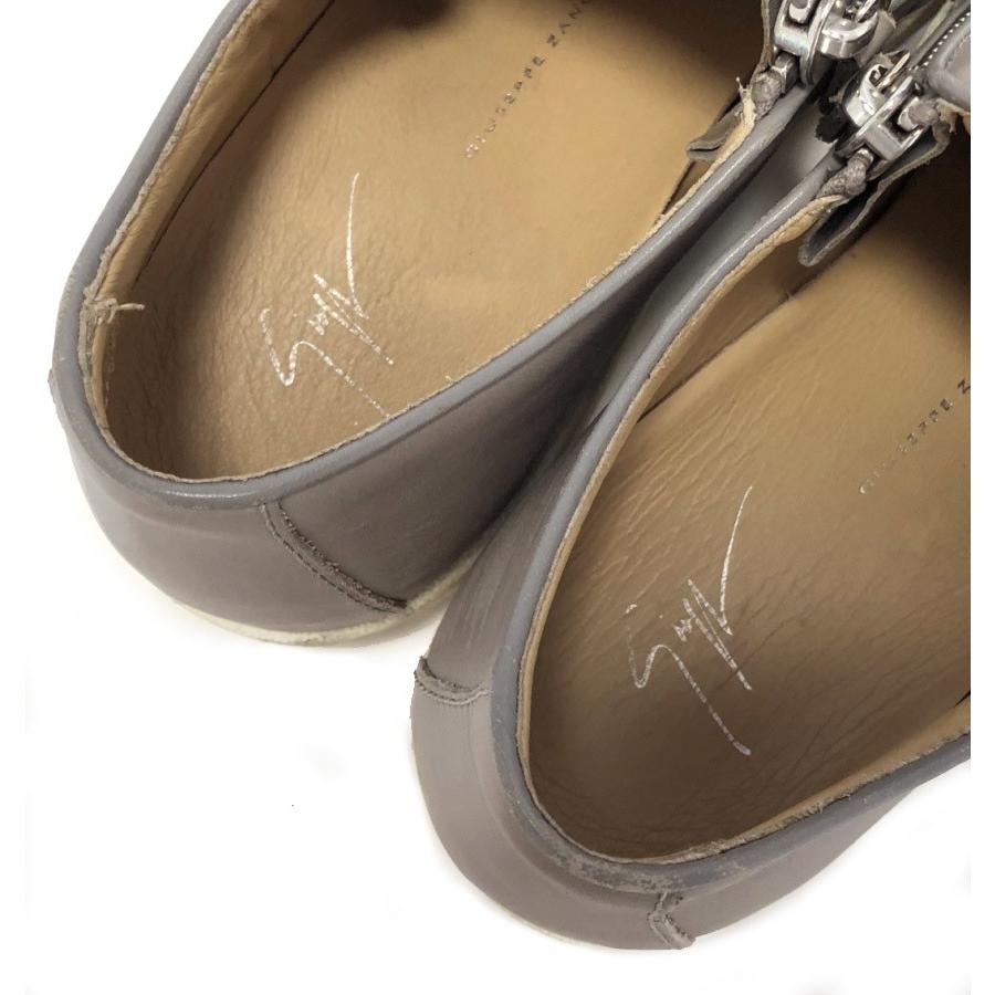ジュゼッペザノッティ スリッポン スニーカー グレー 41 約26ｃｍ ロゴ ファスナー 靴 メンズ レザーシューズ シューズ giuseppe zanotti Giuseppe Zanotti（ジュゼッペザノッティ） スリッポン スニーカー