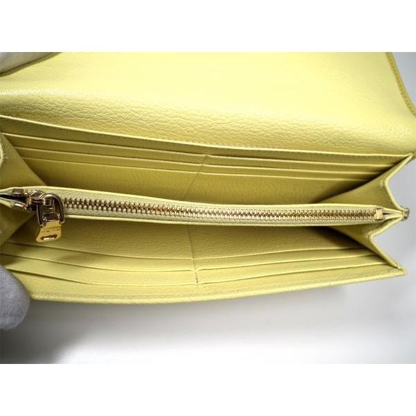 miu 未使用 ミュウミュウ 長財布 リボン 5M1109 イエロー レザー 財布  