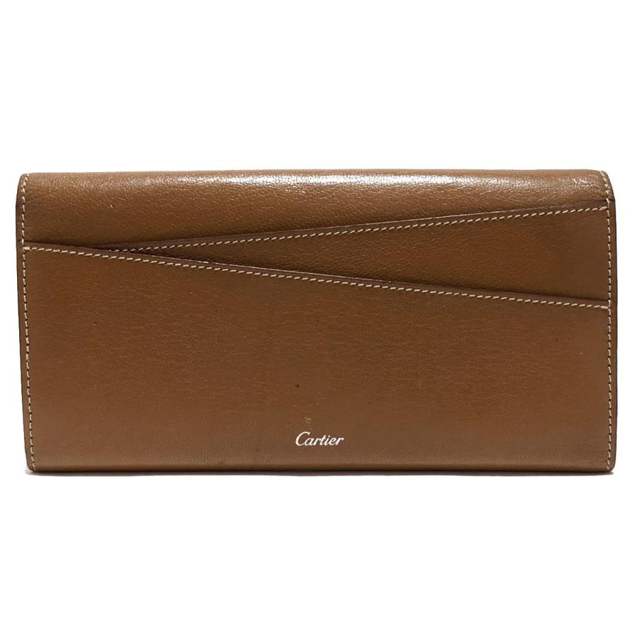 Cartier カルティエ 長財布 レザー 財布 ブラウン 本革 レター レ 