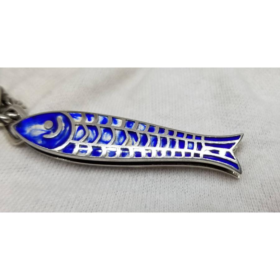 グッチ ネックレス ペンダント 魚モチーフ ブルー フィッシュ インター 