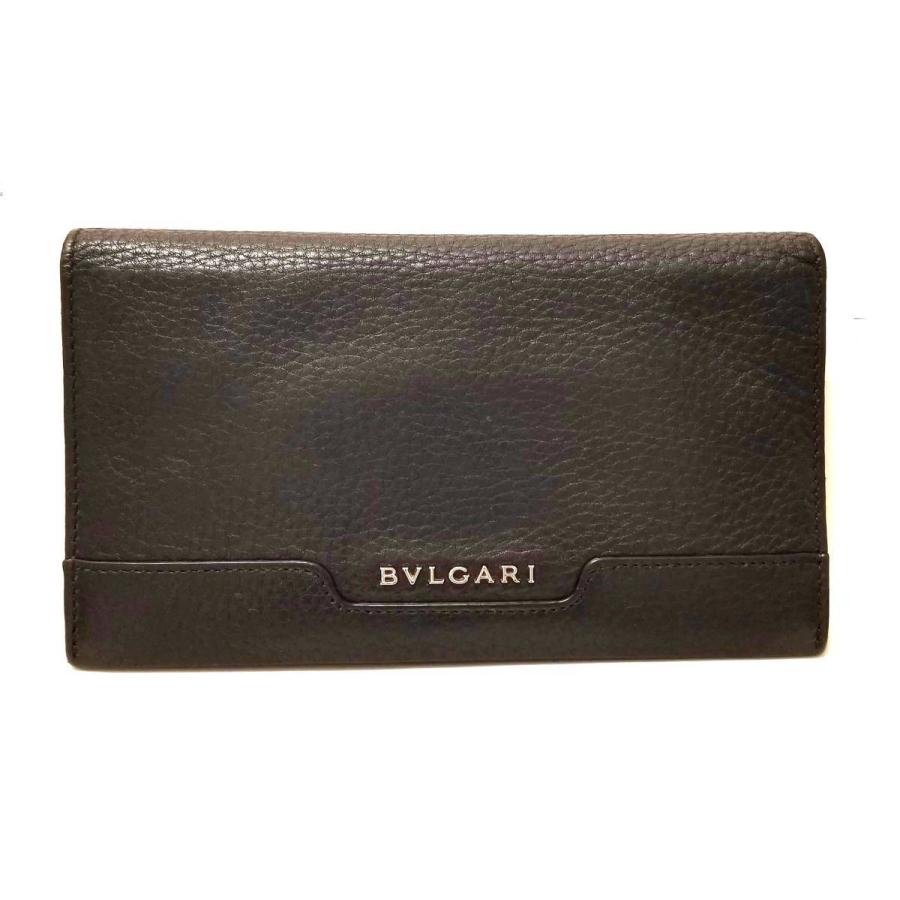 ブルガリ 長財布 レザー ブラック 黒 アーバン 財布 本革 メンズ ロゴ 33402 BVLGARI　【中古】 BVLGARI（ブルガリ） 長財布 レザー ブラック 黒 アーバン 財布 本革
