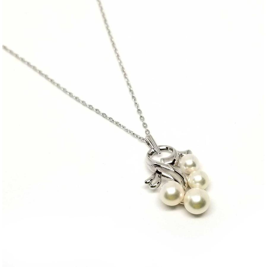 MIKIMOTO 新品同様 ミキモト ネックレス パール シルバー ペンダント 4 