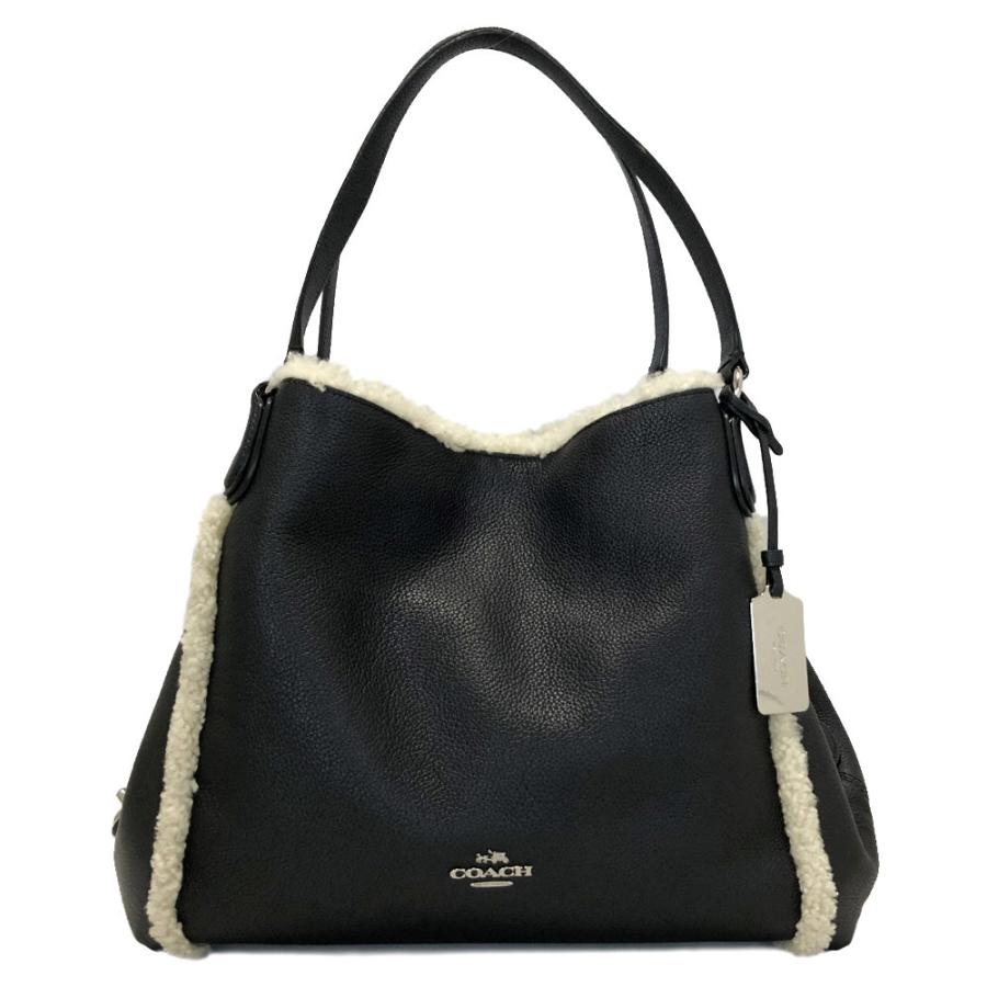 COACH コーチ 秋冬 ボア付き トートバッグ イーディ31 ブラック 黒 