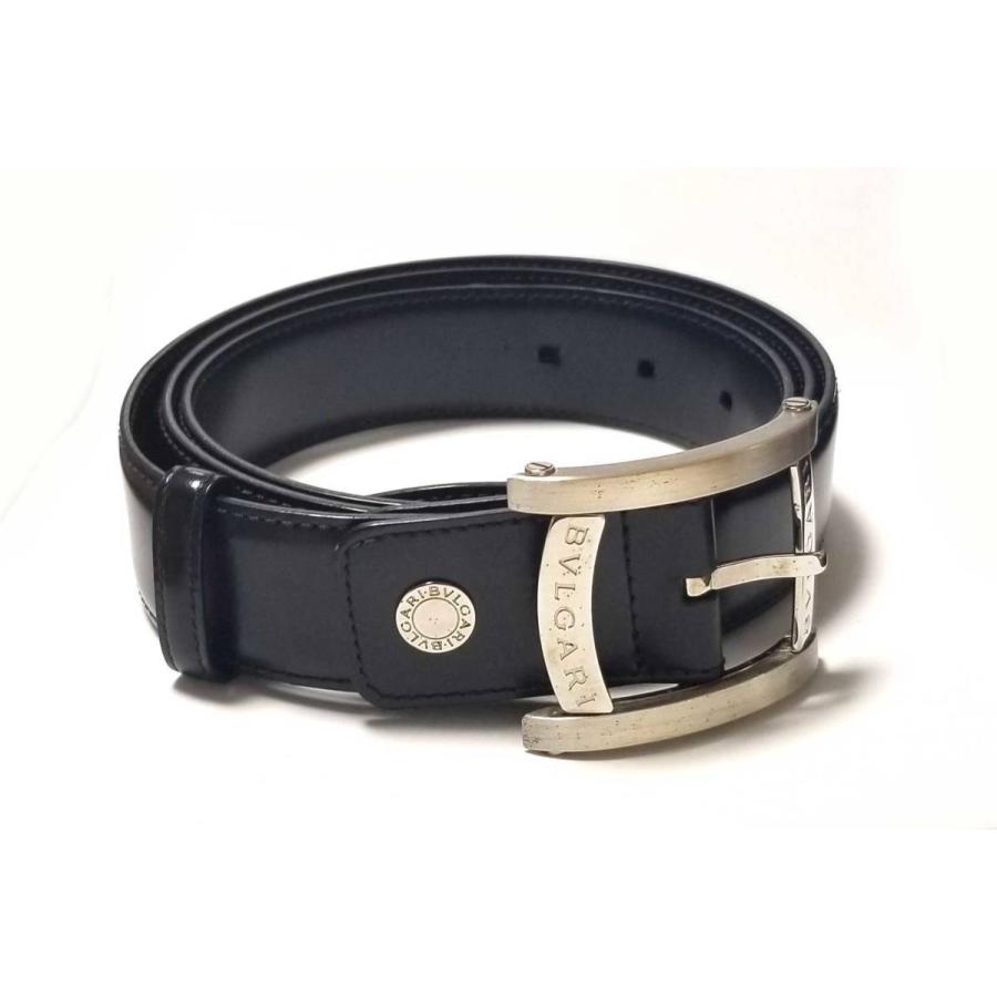 BVLGARI ブルガリ アショーマ ベルト メンズ レザー 黒 ブラック