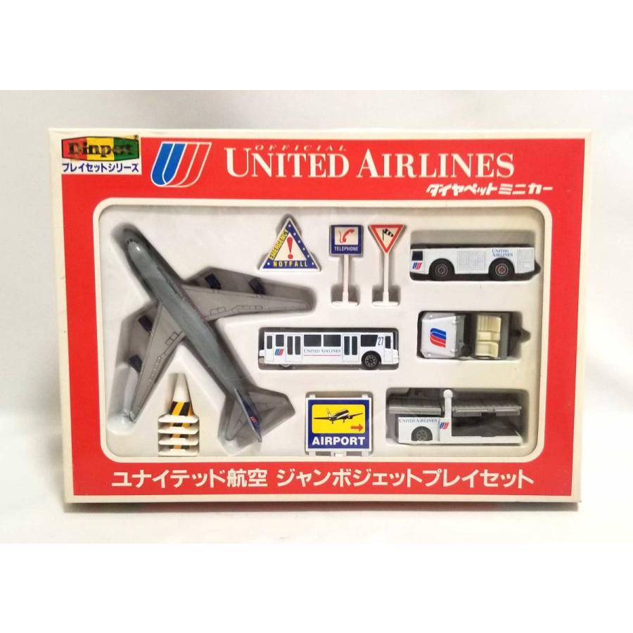 美品 ユナイテッド航空 ジャンボジェット UNITED プレイセット ダイヤペット ヨネザワ ミニカー 飛行機 おもちゃ 空港の車｜brandeal