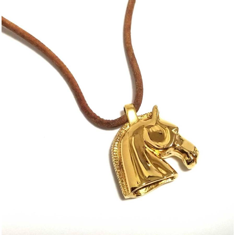 HERMES エルメス 馬 ネックレス ペンダント ゴールド ホース モチーフ 
