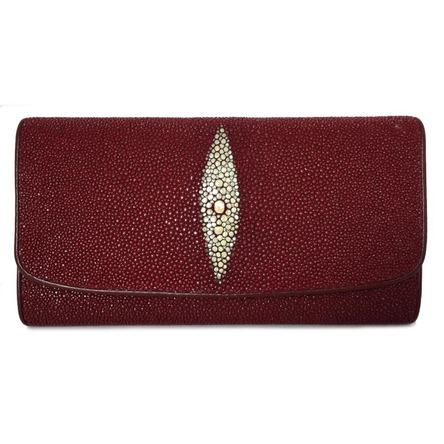 新品同様 スティングレイ 長財布 エイ革 レッド 赤 財布 ガルーシャ メンズ レディース レザー 男女兼用 ウォレット エイ Q ブランディールyahoo ショップ 通販 Yahoo ショッピング