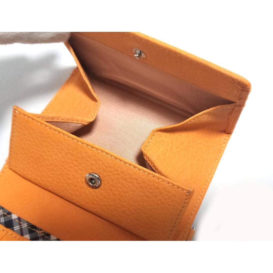 ニューヨーカー 財布 二つ折り コンパクト オレンジ レザー レディース