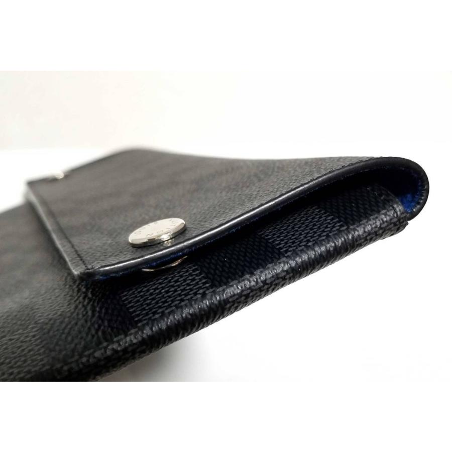 美品 ルイヴィトン ポーチ クラッチ アルファ トリプル ダミエグラフィット N60255 ブラック 黒 LV ビトン メンズ LOUIS VUITTON（ルイ・ヴィトン） ポーチ クラッチ アルファ トリプル