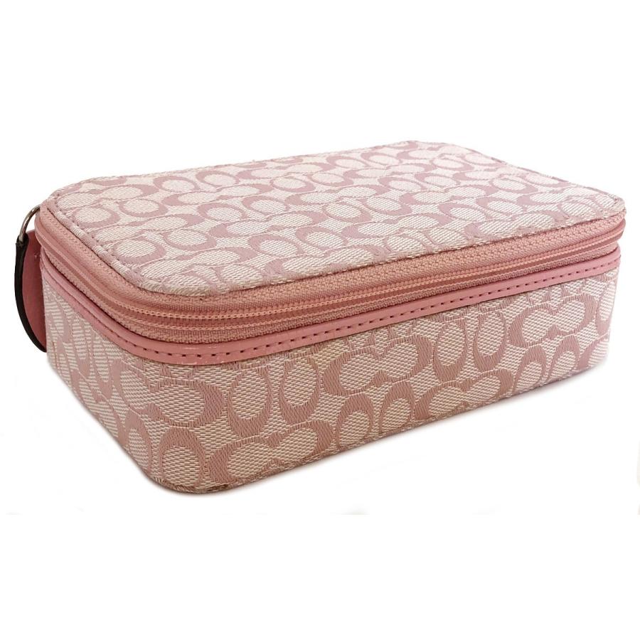 コーチ ジュエリーボックス ジュエリーポーチ ジュエリーケース シグネチャー Coach 宝石ケース アクセサリーポーチ ピンク 宝石収納 R ブランディールyahoo ショップ 通販 Yahoo ショッピング