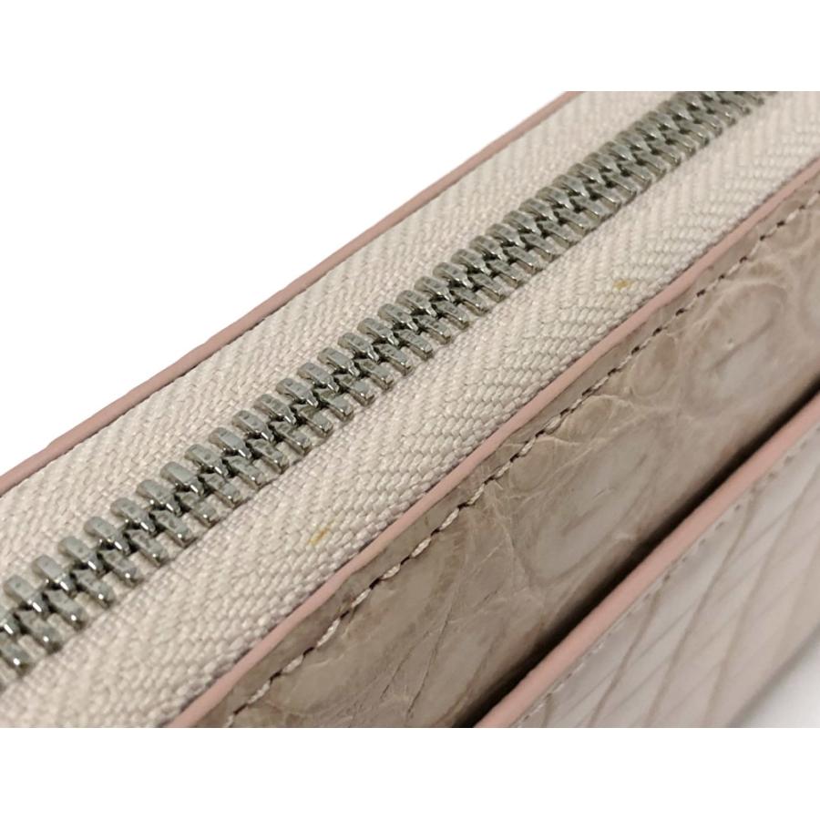 未使用 日本製 ペレリールッソ 長財布 マットクロコ ピンク ラウンド