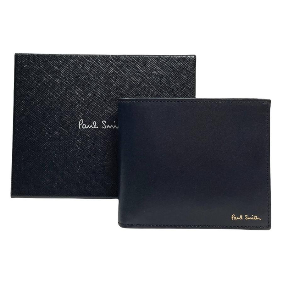 新品同様 ポールスミス 財布 二つ折り マルチストライプ ブラック 黒 レザー コインケースあり メンズ Paul Smith｜brandeal｜09