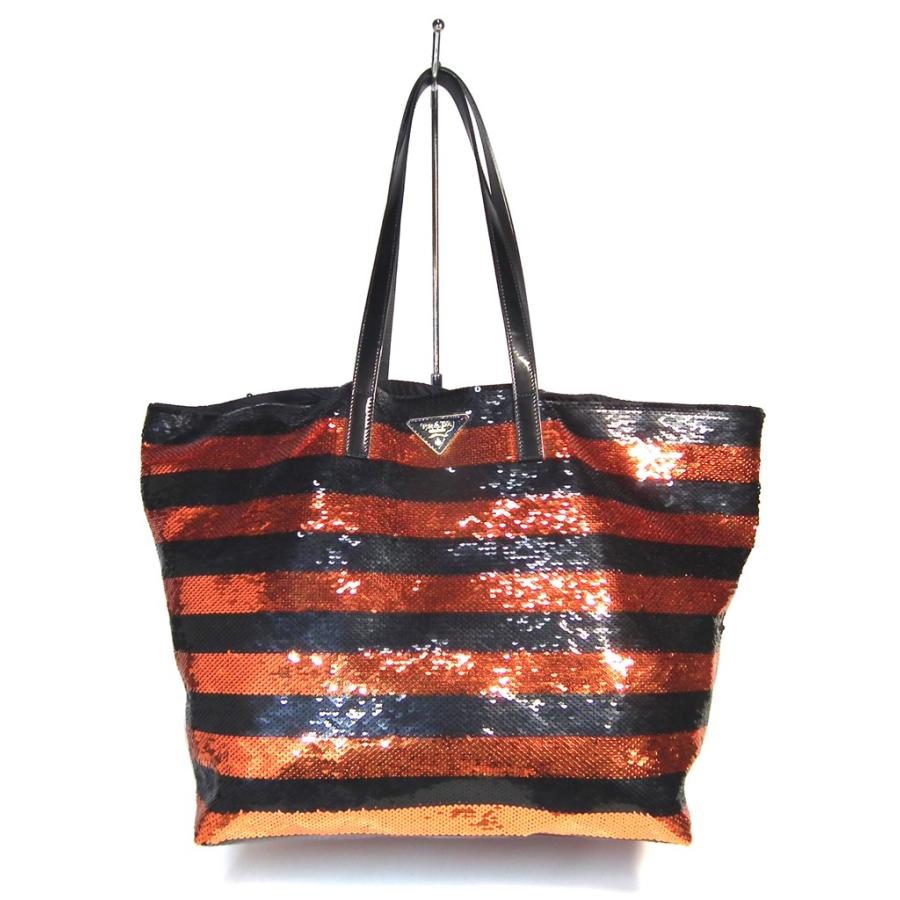 PRADA 新品同様 プラダ トートバッグ カード付 スパンコール トート 