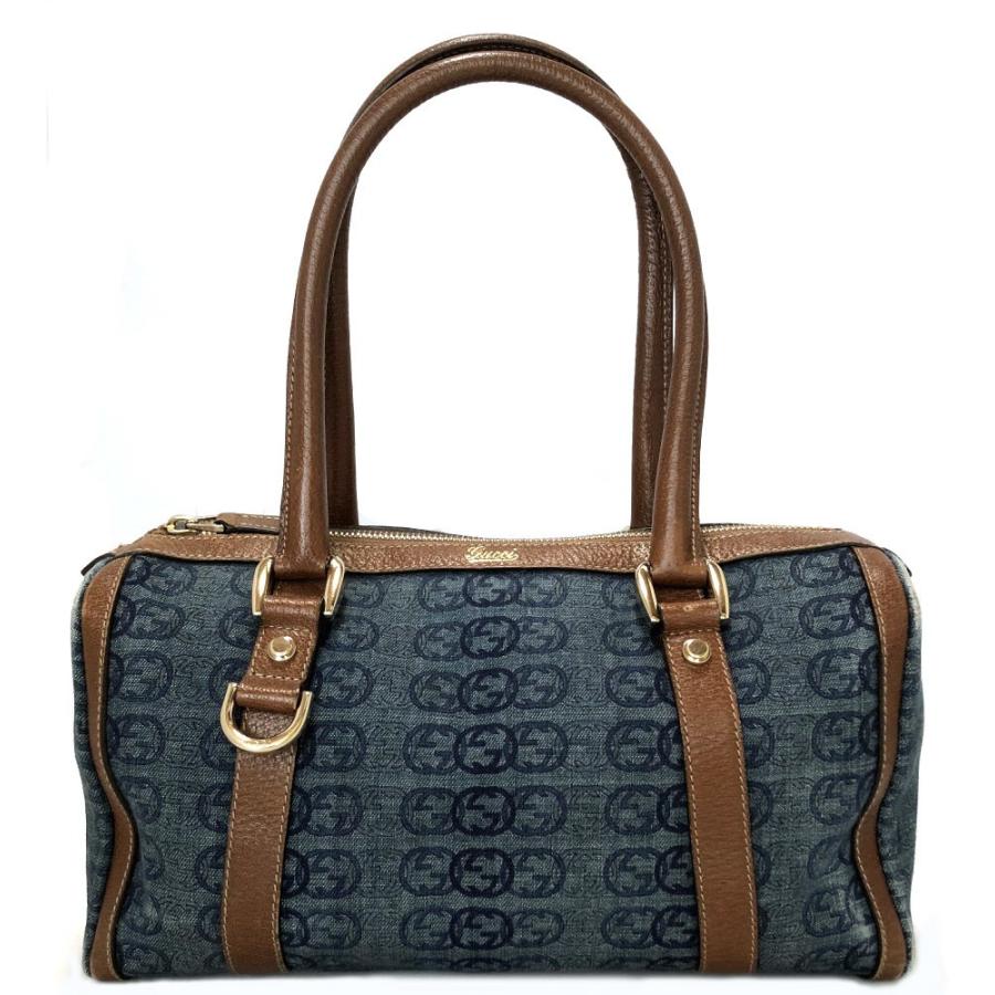 【希少】GUCCI ミニボストンバッグ　ハンドバッグ　GG デニム　130942 希少】GUCCI ミニボストンバッグ ハンドバッグ GG デニム 130942