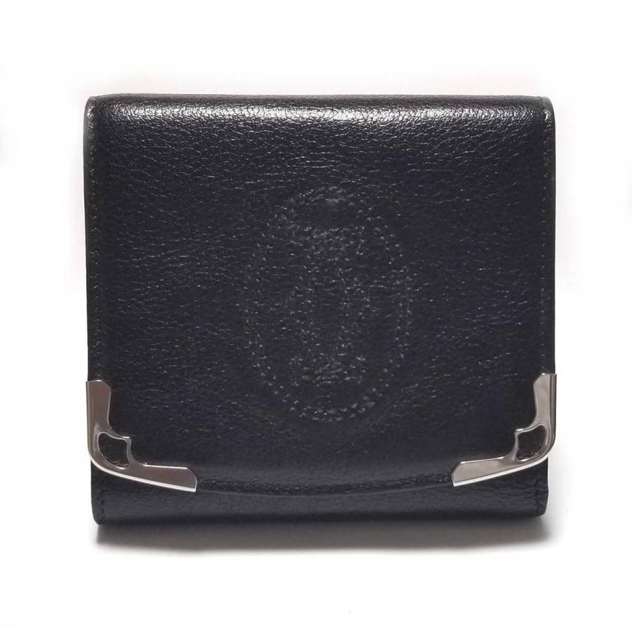 Cartier 美品 カルティエ 財布 三つ折り マルチェロ ブラック 黒 Cartier 美品 カルティエ 財布 三つ折り マルチェロ ブラック 黒