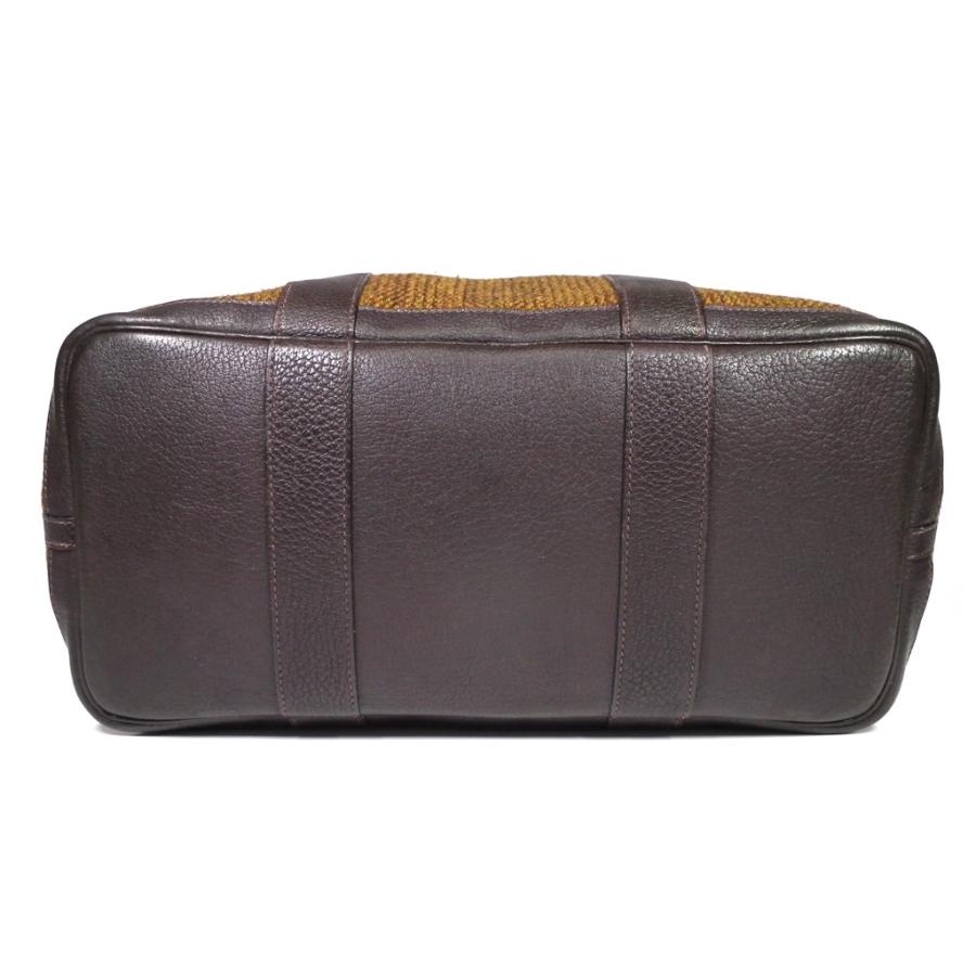 エルメス ガーデンパーティ PM トートバッグ ツイード ブラウン レザー  