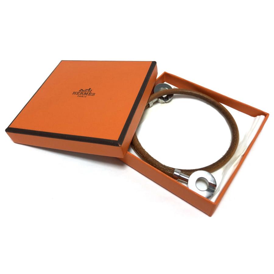 エルメス チョーカー レザー ランスロット シルバー金具 革製  