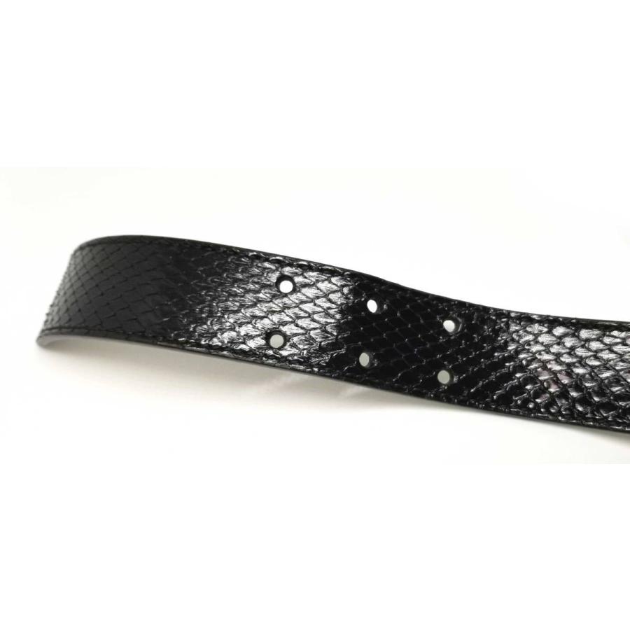 BVLGARI ブルガリ レザー ベルト レオーニ パイソン 黒 蛇革 ライオン 