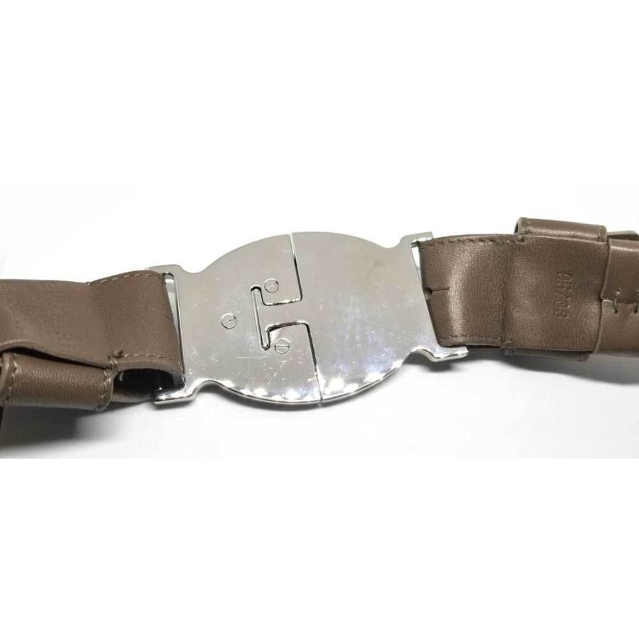 BVLGARI 美品 ブルガリ ベルト 95cm ベージュ ネイビー カジュアル  