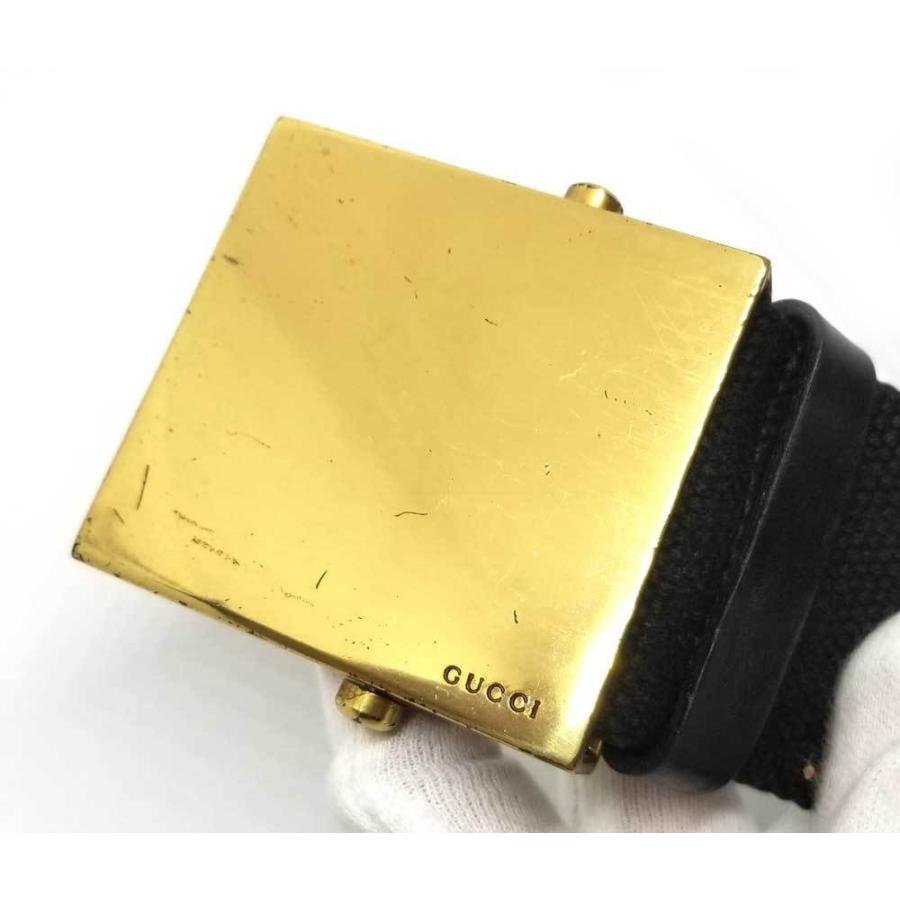 グッチ ベルト ガチャベルト キャンバス ガチャ ブラック ゴールド