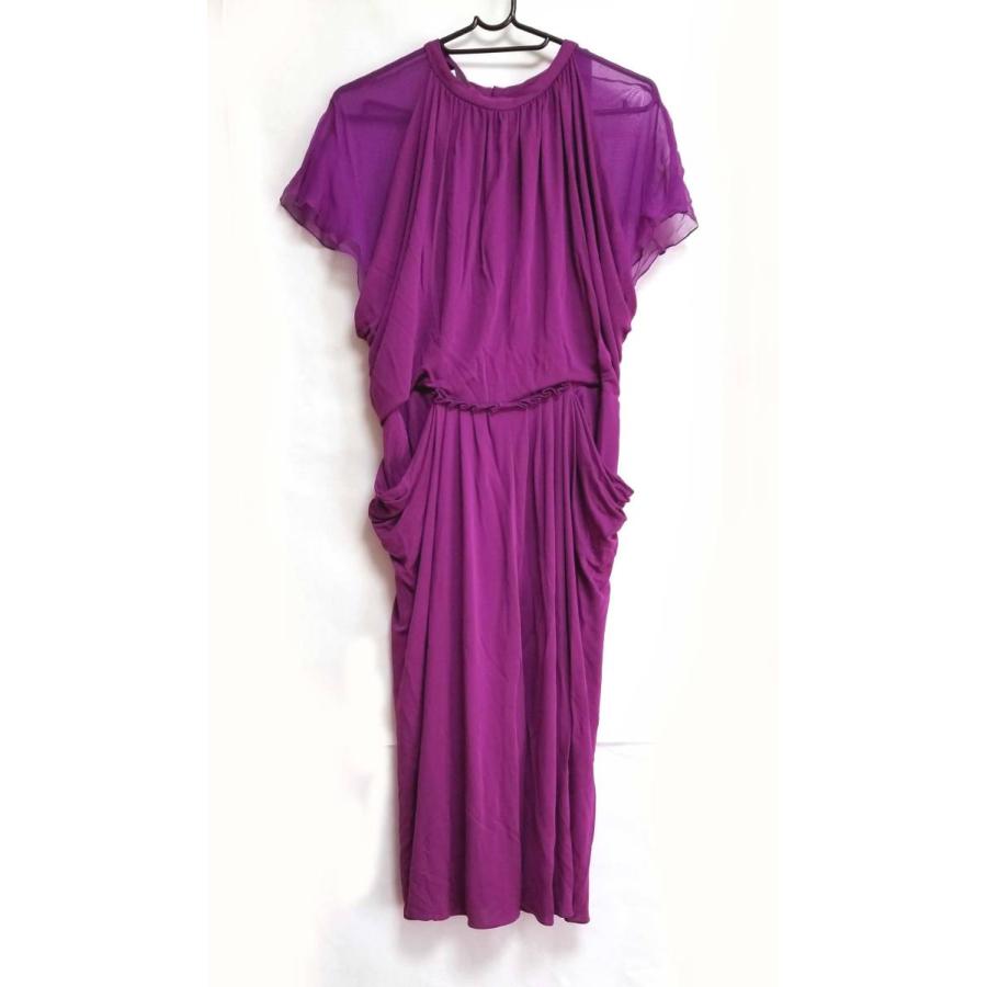 未使用 タグ付き アルベルタ フェレッティ ドレス ワンピース 42 半袖 レディース A FERRETTI 紫 パープル レーヨン 【中古】 ALBERTA FERRETTI（アルベルタフェレッティ） 未使用 タグ付き