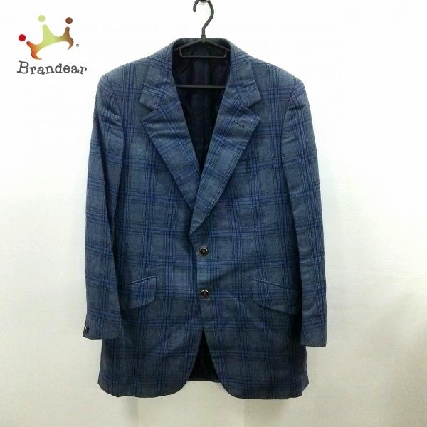 定番人気 ブリオーニ Brioni ジャケット メンズ ブルー チェック柄 新着 希少 大人気 Skylanceronline Com