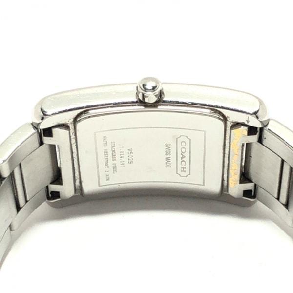 コーチ Coach 腕時計 レクタンギュラー クオーツ レザーバンド 黒 ブラック シルバー W502b Kh Ca レディース 081 901906270634 ベクトルパーク