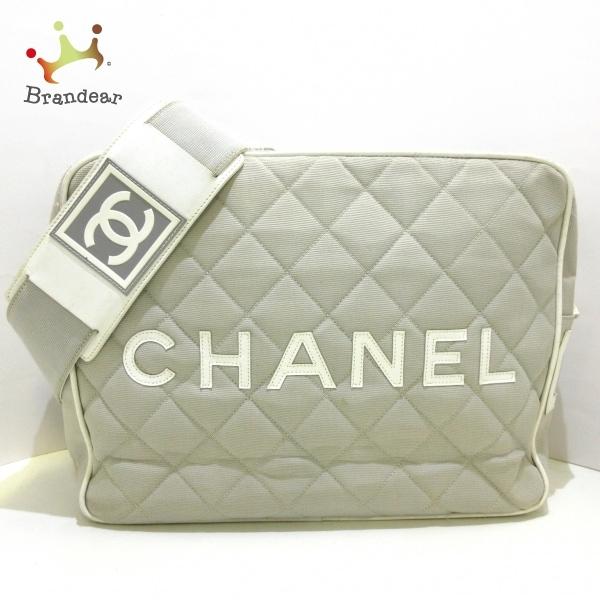 大人気 シャネル Chanel ショルダーバッグ レディース スポーツライン グレー 白 ナイロン レザー 値下げ 人気ブランド Www Skylanceronline Com