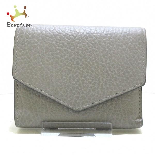 日本正規品 メゾンマルジェラ Maison Margiela 3つ折り財布 美品 S56ui0136 グレー レザー 値下げ 還元祭 Www Skylanceronline Com