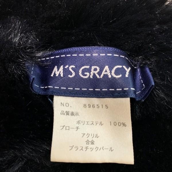 エムズグレイシー M'S GRACY マフラー - 黒 ティペット ポリエステル 新着 20210326｜brandear｜03