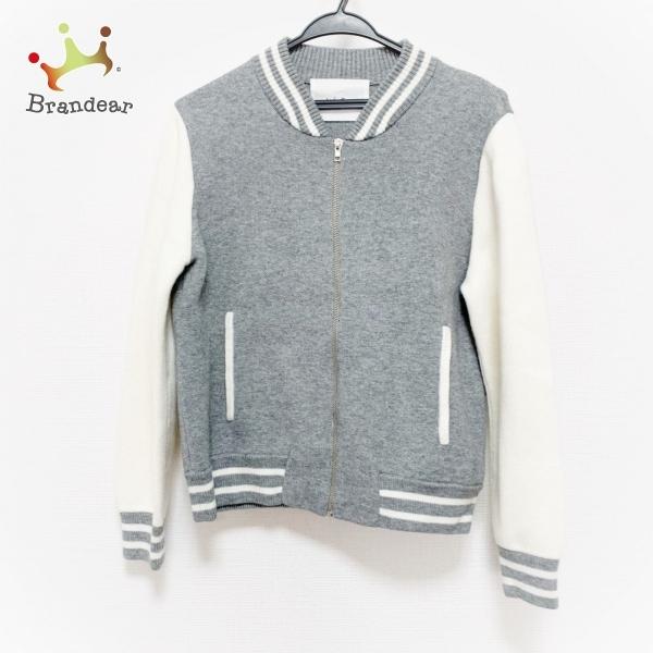 ブルゾン ミラオーウェン サイズ0 新着 長袖 ニット 春 秋 グレー アイボリー 美品 レディース Xs ブルゾン ジャンバー 激安正規 Www Ageti Fr