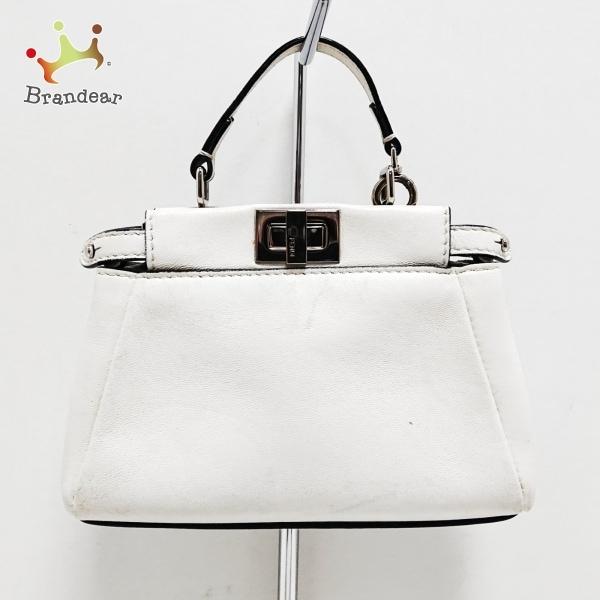 正規品直輸入 フェンディ マイクロピーカブー 白 Fendi ハンドバッグ 白 新着 マイクロピーカブー レザー 8m0355 期間限定30 Off