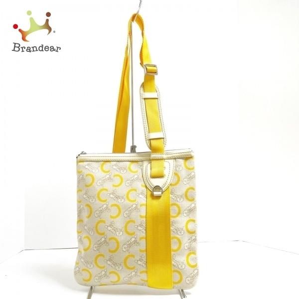 セリーヌ ショルダーバッグ Cマカダム柄 バッグ レディースファッション アイボリー オレンジ コーティングキャンバス レザー ブランディア ファッション ヤフーショップ 値下げ 2511 超ポイント祭期間限定