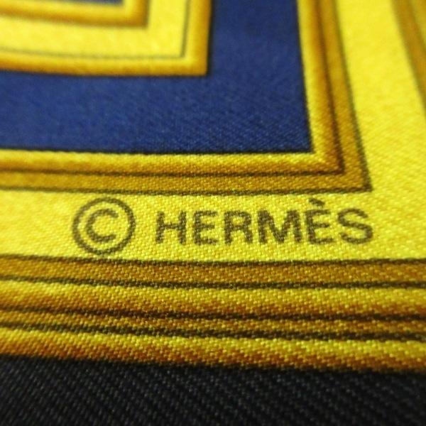 エルメス HERMES スカーフ 美品 カレ90 ネイビー×レッド×ゴールド LES TUILERIES シルク スペシャル特価 20220811|brandear|02