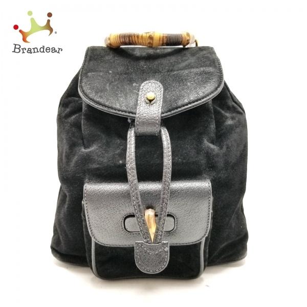 グッチ メンズファッション Gucci グッチ Gucci バッグ リュックサック その他 グッチ リュックサック バンブー 黒 ヌバック レザー ブランディア 値下げ ヤフーショップ リュックサック デイパック 2516