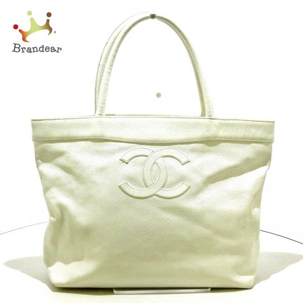 シャネル Chanel トートバッグ レディース レディースファッション シャネル Chanel バッグ トートバッグ シャネル 白 トートバッグ 23 ヤフーショップ 値下げ キャビアスキン ブランディア ネット売品