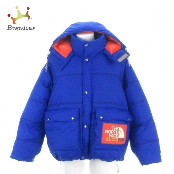 21新発 美品 メンズ サイズl ダウンジャケット グッチ 2419 新着 Face ボーダー 冬 North The ブルー ダウンコート Demolition Training