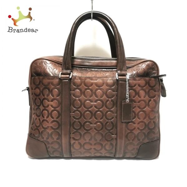 コーチ Coach 型押し加工 本体ロックなし レディースファッション ビジネスバッグ オプアート ブラウン ビジネスバッグ 型押し加工 本体ロックなし 新着 2516 ブランディア ヤフーショップ レザー 純正大阪