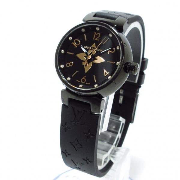 ヴィトン 腕時計 タンブール オールブラック QA155Z レディース SS/ラバーベルト/12Pダイヤ 新着 20240508｜brandear｜02