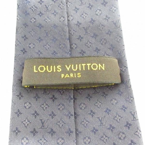 ルイヴィトン LOUIS VUITTON ネクタイ メンズ 美品 ダークネイビー モノグラム柄 新着 20240502｜brandear｜03