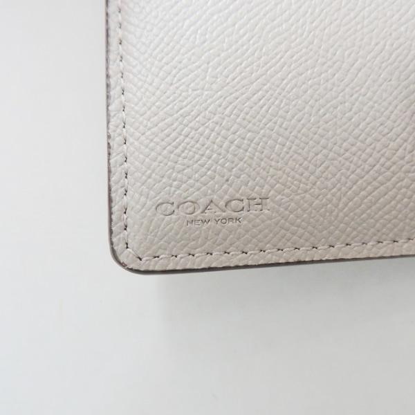 販売促進 コーチ COACH 2つ折り財布 美品 - F11484 アウトレット ベージュ レザー 新着 20240305