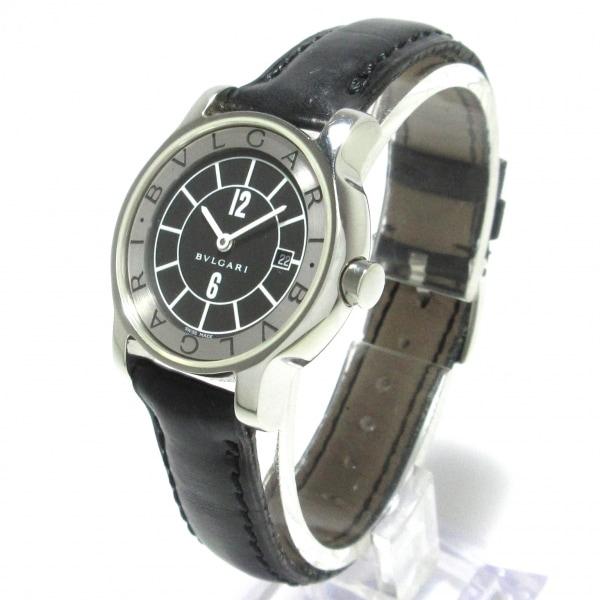ブルガリ BVLGARI 腕時計 ソロテンポ ST29S レディース 革ベルト 黒×シルバー    値下げ 20240412｜brandear｜02