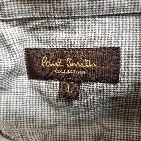 ネットオンラインストア ポール スミス コレクション Paul Smith Collection 長袖シャツ サイズL メンズ - ブラウン×白 新着 20240313