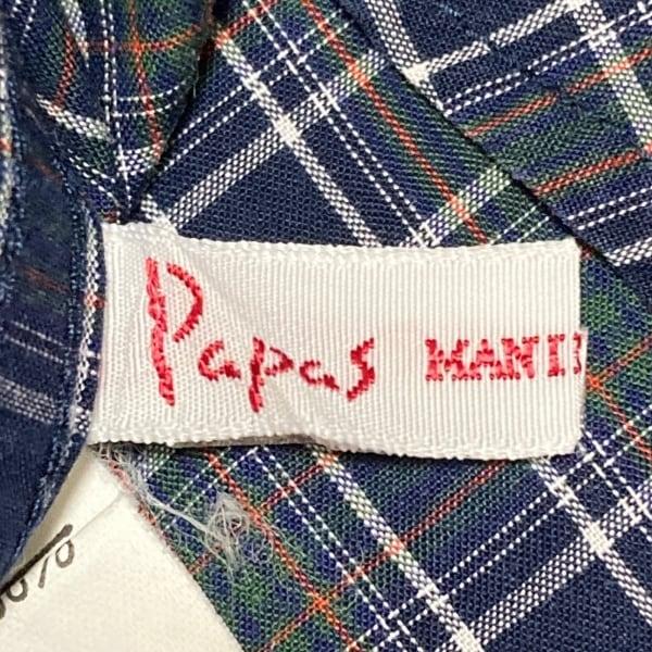 パパス Papas 長袖シャツ サイズM メンズ - ネイビー×白×マルチ チェック柄   スペシャル特価 20240518｜brandear｜03