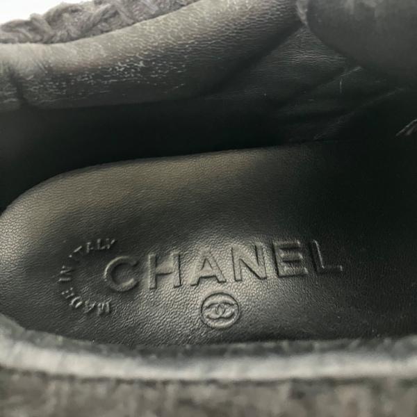 シャネル CHANEL スニーカー 38 レディース - G31711 訳あり 黒×白 ウール×化学繊維  値下げ 20240601｜brandear｜05