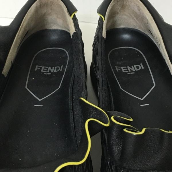 フェンディ FENDI スリッポン 37 レディース - 訳あり 黒 フリル レザー 新着 20240427｜brandear｜08