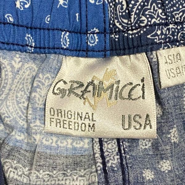 グラミチ Gramicci ハーフパンツ サイズL メンズ 美品 - ブルー×ネイビー×白 ペイズリー柄 新着 20240510｜brandear｜03